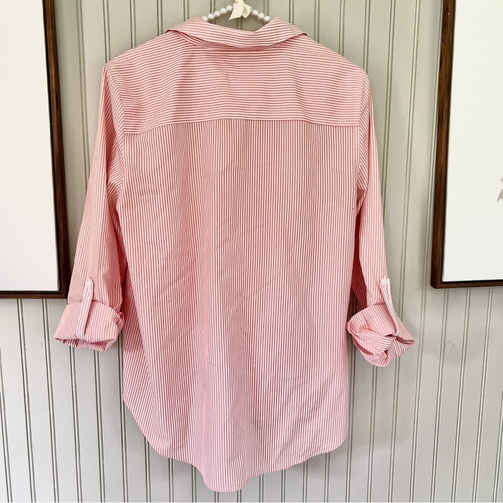 Chicos Structured Striped Button Down Tie Front T… - image 7